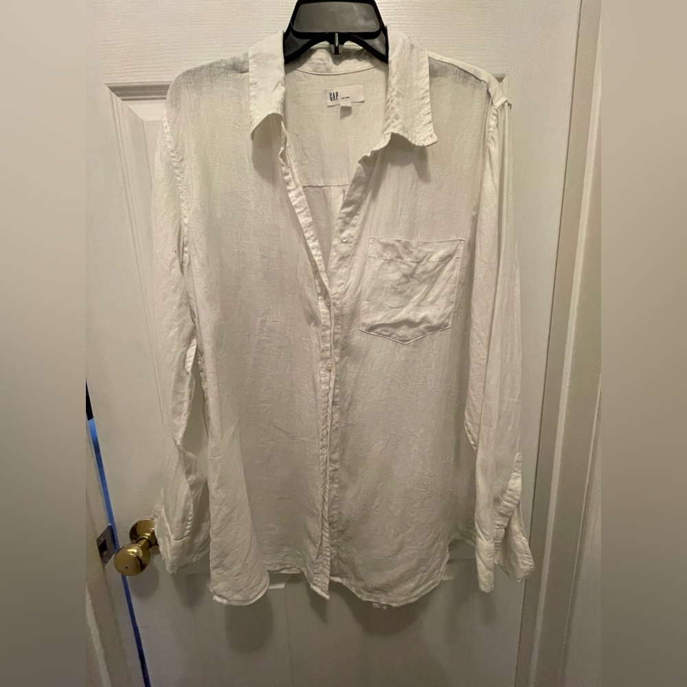 White linen button up
